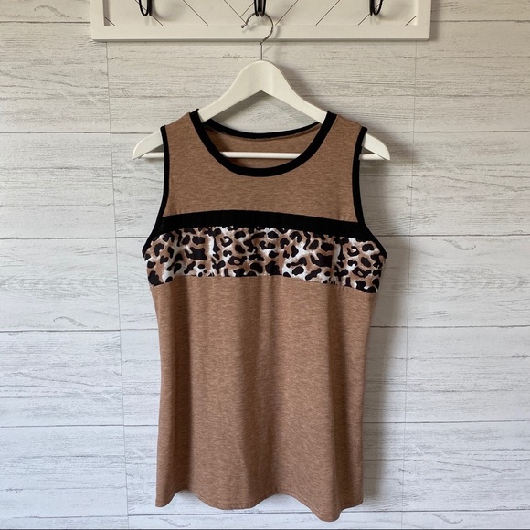 Leopard Print Tank Top Sz Medium - Picture 1 of 7